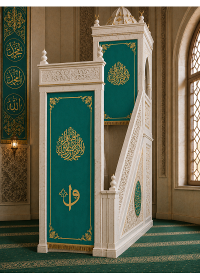 Nakışlı Minber Perdesi vavelif (turkuaz)