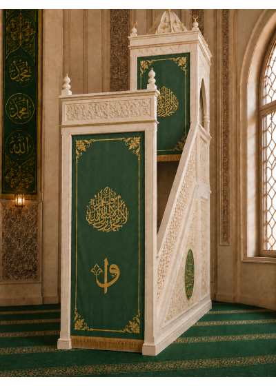 Nakışlı Minber Perdesi vavelif (yeşil)