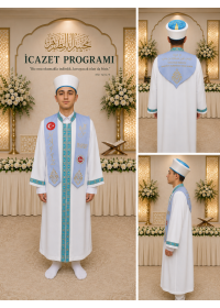 Hafız  İcazet  Atkısı Firuze Mavisi
