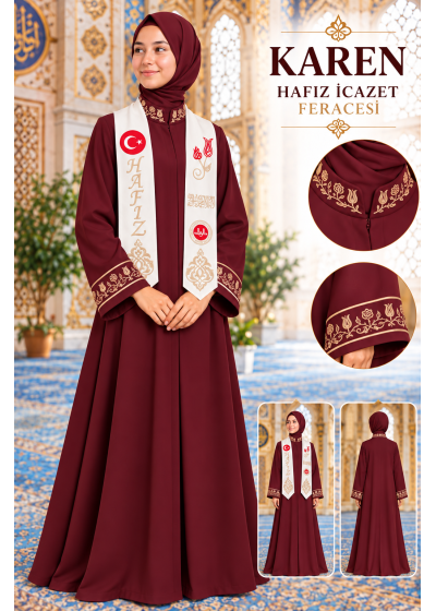 Hafız İcazet Feracesi (bordo)